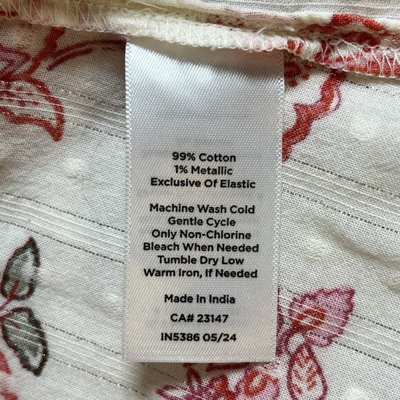 NWT Talbots Smocked Top Size XL Floral Boho Feminine Cottage Graceful Cotton New - Picture 8 of 8